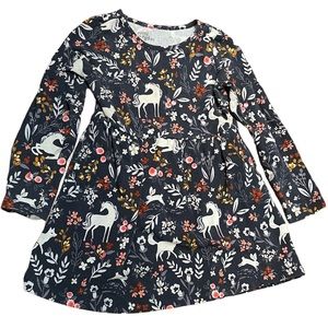 Rumi + Ryder Long Sleeve Unicorn Dress, Size 3T